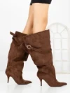 Cizme Dama cu Toc 6XKK5 BROWN | MEI