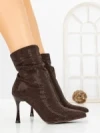 Botine cu Toc Subtire 6GS30 BROWN | MEI