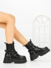 Ghete Dama cu Platforma 66WL33 BLACK | MEI