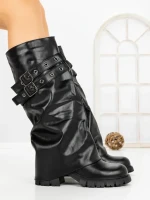 Cizme Dama cu Toc 67WL15 BLACK | MEI