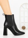 Botine cu Toc Gros V8-08 BLACK | VIVIRICH
