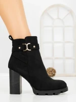 Botine cu Toc Gros B7-1 BLACK | VIVIRICH