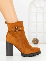 Botine cu Toc Gros B7-1 CAMEL | VIVIRICH