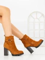 Botine cu Toc Gros B7-1 CAMEL | VIVIRICH