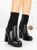 Botine cu Toc Gros B7-2 BLACK | VIVIRICH
