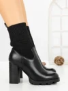 Botine cu Toc Gros B7-2 BLACK | VIVIRICH