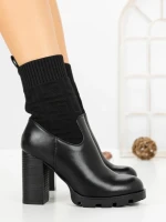 Botine cu Toc Gros B7-2 BLACK | VIVIRICH