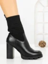 Botine cu Toc Gros B7-2 BLACK | VIVIRICH