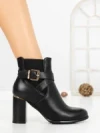 Botine cu Toc Gros J-55 BLACK | VIVIRICH