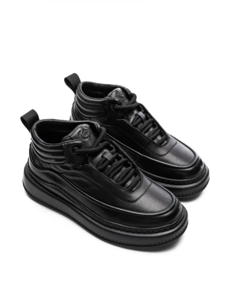 Ghete Barbati din piele naturala 5788 BLACK | ADVANCER