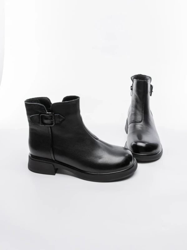 Ghete Dama din piele naturala 8791 BLACK | ADVANCER