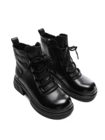 Ghete Dama din piele naturala 8696 BLACK | ADVANCER