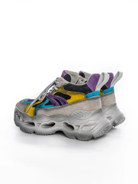 Pantofi Sport Dama din piele naturala HY6398 DARK GREY-PURPLE | ADVANCER