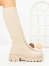 Cizme Dama cu Platforma LQ-23 BEIGE | STEPHAN