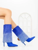 Botine cu Toc Subtire C-272 BLUE | STEPHAN