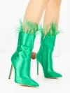 Botine cu Toc Subtire C-269 GREEN | STEPHAN