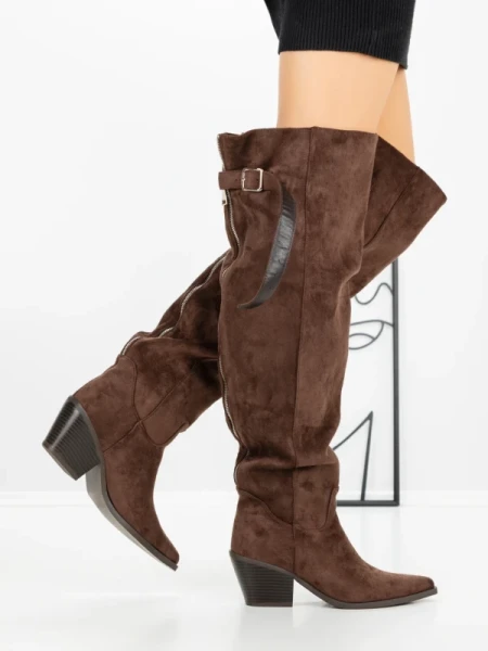Cizme Dama cu Toc 52259 BROWN | GALLEVANI