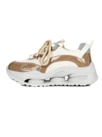 Pantofi Sport Dama din piele naturala S5361 CREAM-KHAKI | FRANCO GERARDO
