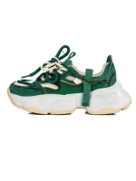 Pantofi Sport Dama din piele naturala 2586 CREAM-GREEN | FRANCO GERARDO