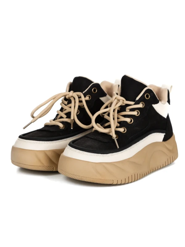 Pantofi Sport Dama din piele naturala 77038 BLACK | ADVANCER