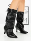 Botine cu Toc Subtire 77-306 BLACK | CM