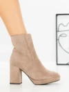 Botine cu Toc Gros 9131 TAUPE | CM