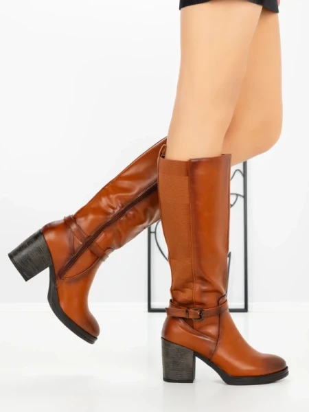 Cizme Dama cu Toc 5300 CAMEL | SEASOND