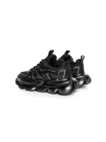 Pantofi Sport Barbati din piele naturala 24210 BLACK-GREY | ADVANCER