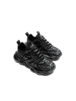 Pantofi Sport Barbati din piele naturala 24210 BLACK-GREY | ADVANCER