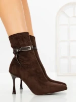 Botine cu Toc Subtire 6GS31 BROWN | MEI