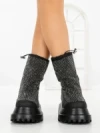 Ghete Dama cu Platforma C-274 BLACK | STEPHAN