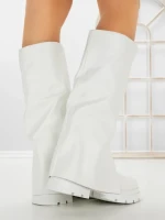 Cizme Dama cu talpa joasa LQ-35 WHITE | STEPHAN