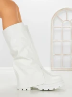 Cizme Dama cu talpa joasa LQ-35 WHITE | STEPHAN