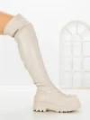 Cizme Dama cu talpa joasa C-201 BEIGE | STEPHAN