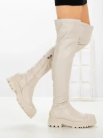 Cizme Dama cu talpa joasa C-201 BEIGE | STEPHAN