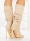 Botine cu Toc Subtire C-270 BEIGE | STEPHAN