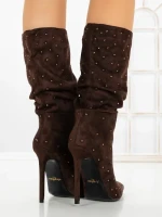 Botine cu Toc Subtire C-270 BROWN | STEPHAN