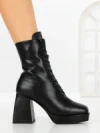 Botine cu Toc Gros JA-25 BLACK | STEPHAN