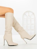 Cizme Dama cu Toc C-268 BEIGE | STEPHAN