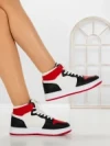Sneakers Dama F005 BLACK-WHITE-RED | COSTA SOL
