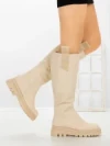 Cizme Dama cu talpa joasa 99-119 BEIGE | CM