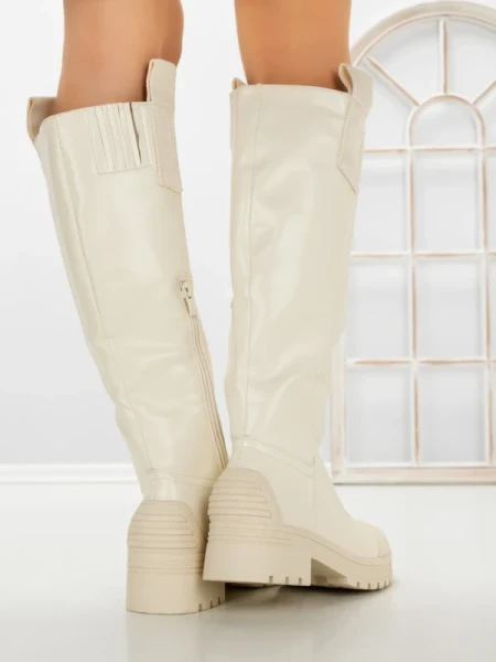 Cizme Dama cu talpa joasa 9050 BEIGE | CM