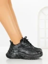 Pantofi Sport Dama cu Platforma 1W-N20 BLACK | GALLEVANI