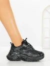 Pantofi Sport Dama cu Platforma 1W-N20 BLACK | GALLEVANI