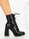 Botine cu Toc Gros 77-356 BLACK | CM