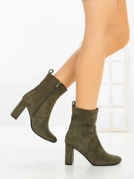Botine cu Toc Gros 9063 GREEN | CM