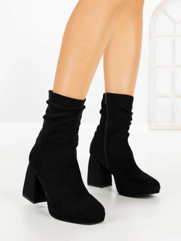 Botine cu Toc Gros 9111 BLACK | CM
