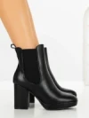 Botine cu Toc Gros 9128 BLACK | CM