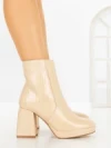 Botine cu Toc Gros 9109 BEIGE | CM