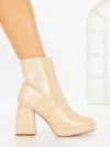 Botine cu Toc Gros 9109 BEIGE | CM